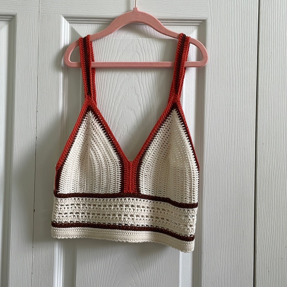 American Eagle Cropped Crochet Tank Top